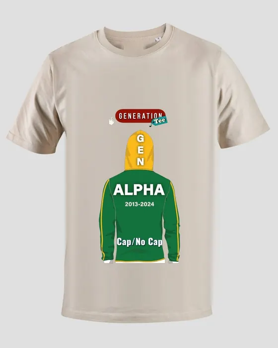 GenerationTee Gen Alpha sand tee, 2013–2024: Cap/No Cap